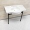 Fauceture 37" Ceramic Console Sink with Stainless Steel Legs, White/Matte Black VPB28140W8MB - alternate 5